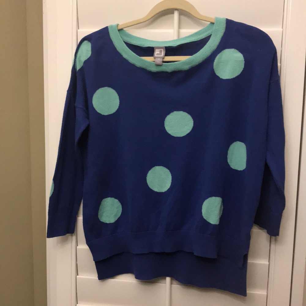 JCP quarter sleeve polka dot sweater